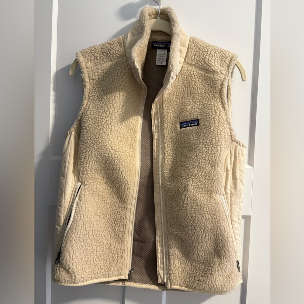Patagonia Cream Sherpa Fleece Vest